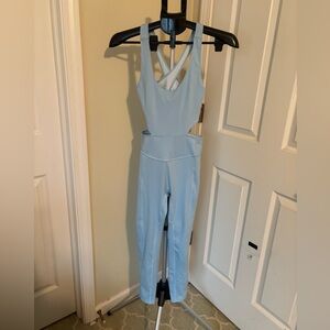 Free People Movement Blue Crossback Bodysuit size small NWOT